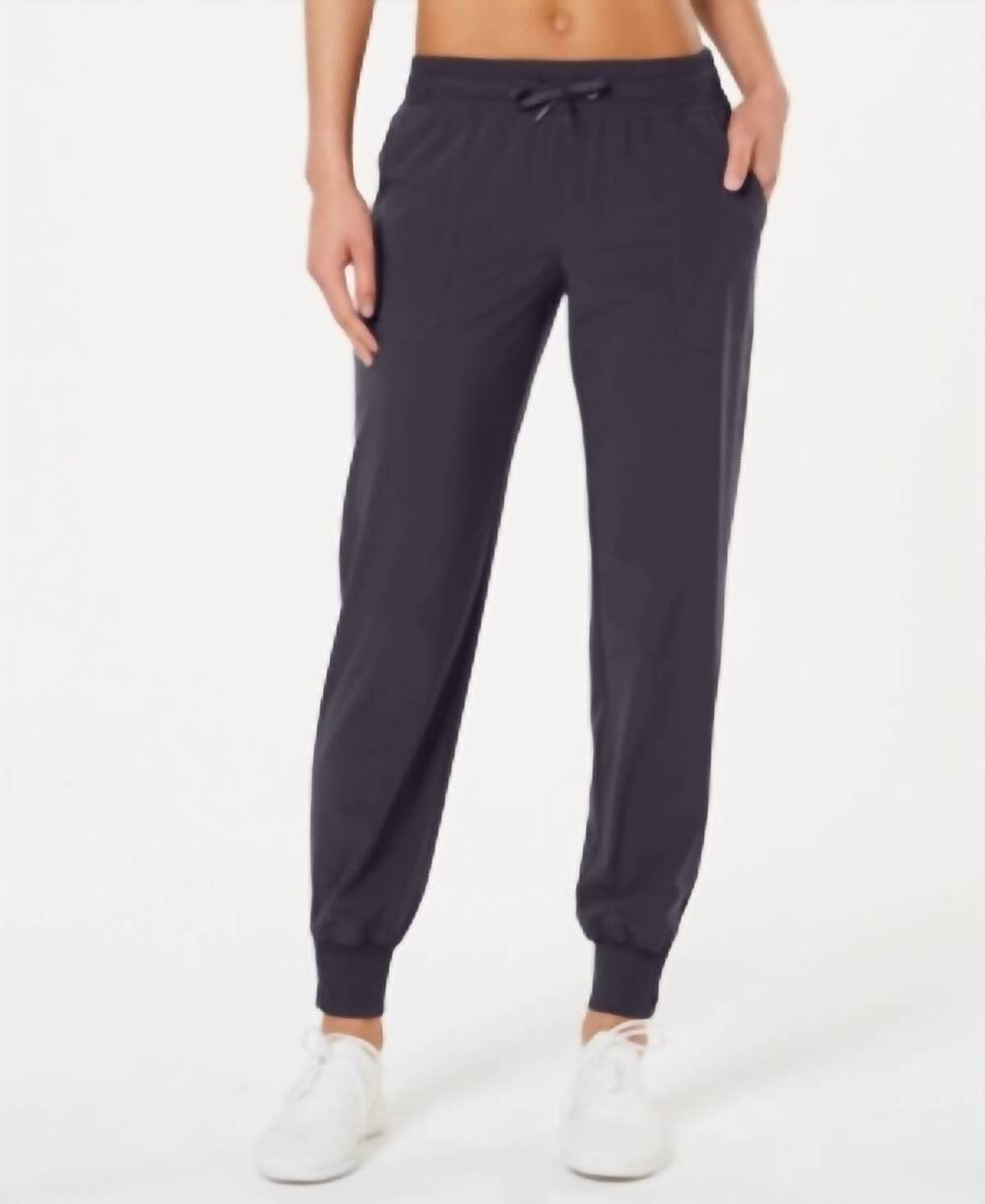 NEW IDEOLOGY recycled woven joggers in deep charcoal